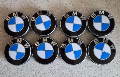 ( x 2 Sets) BMW Blue 56mm Centre Caps 2017+ FREE POST