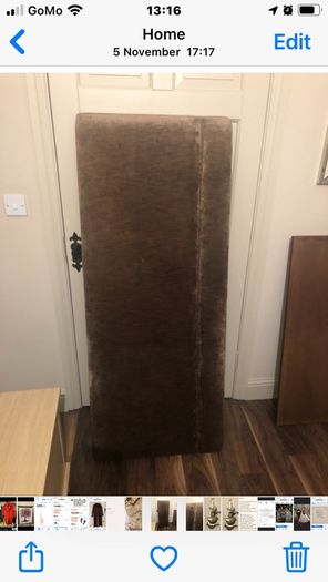 headboard double warm taupe rich velvet