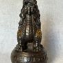 Chinese Guardian Lion - Bronze, Gold Accents Image 3