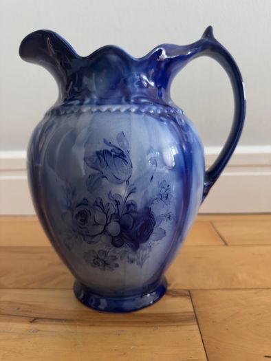 Staffordshire England Flow Blue Pitcher