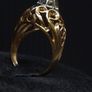 Vintage French 18ct Gold Diamond Ring Eagle Head Hallmark Image 5