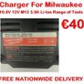 12V Charger For Milwaukee Range of Tools Image 2