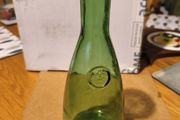 Vintage  green glass decanter, tavern bar decor, wine carafe Or as vase. 75 ml.