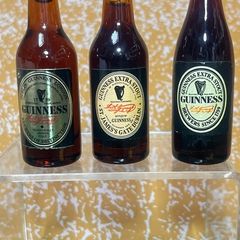 3 Mini Vintage Guinness Bottles