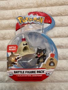 Pokemon Battle Action Figure 2-Pack Alolan Rattata and Sandygast damaged Box Please see photos