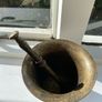 Antique Apothecary Mortar and pestle Lions Crest Image 4