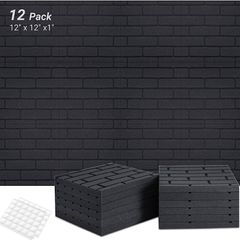 12Pack Sound Proof Foam Panels Acoustic Panels 30.5 X 30. 5 X 2.5cm Soundproof Wall Panels Acoustic Foam-Sound Panels-Sound Dampening Panels-Sound Absorbing Panels-Acoustic Foam Panels (FREE SHIPPING)