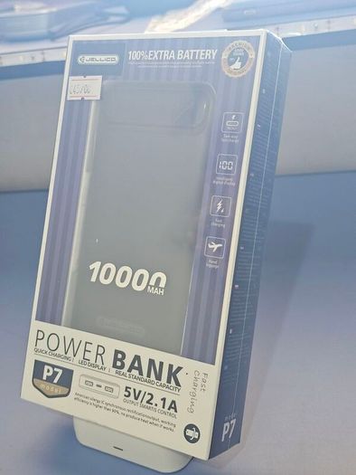 Latest Power Bank Led Display Jellico P7 Dual Port 10000 mAh Black.