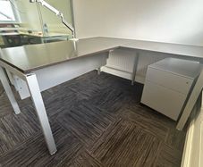Dark wood office desk