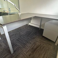 Dark wood office desk