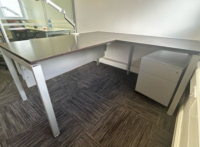 Dark wood office desk