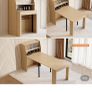 Extendable Dining Table, Natural, Rustic Style With Sideboard Image 10