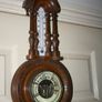 Vintage Barometer Thermometer Hand Carved Body Collectable 1950 Weather Checker L21" Image 9