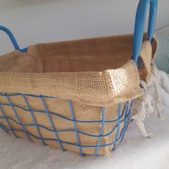 Blue Metal Storage Basket