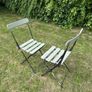 Pair of 1930s Vintage Green Folding Garden Chairs Image 2
