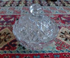 Antique French Baccarat glass bowl with lid