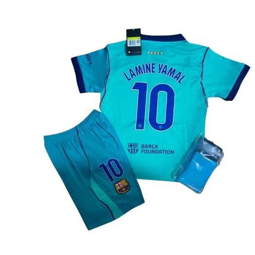 Barcelona 26/27 (away)( Lamine Yamal 10 ) Kids Kit ,6/7,7/8, 8/9 Yrs