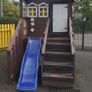 Wooden slide and playhouse Image 2