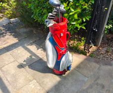 Vintage Hogan Leather Cart Golf Bag