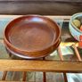 Magnificent Vintage Wide Wooden Turned Shallow Fruit Salad Bowl 1950s 1960s Image 8