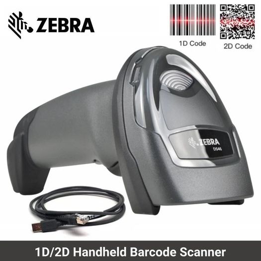Zebra DS46 Handheld Corded 1/2D Codes Reader USB Barcode Scanner/ Used