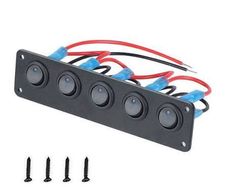 5 Switch 20A blue circular joystick switch panel with 3-pin aluminum waterproof 12V, suitable for cars, trucks, Camper Van boats, RVs, yachts, etc
