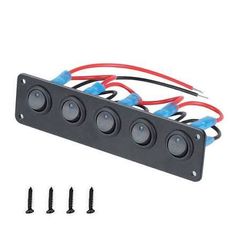 5 Switch 20A blue circular joystick switch panel with 3-pin aluminum waterproof 12V, suitable for cars, trucks, Camper Van boats, RVs, yachts, etc