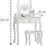 Girls Dressing Table (Age 8-13yrs) with Mirror and Stool, Gift for Girls, Kids Dressing Vanity Table Set with Crystal Knobs and Chair, Children's Dressing Tables Image 4