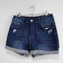 Pre Owned High-Waisted Distressed Denim Shorts Image 3