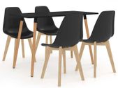5 Piece Dining Set Black