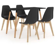 5 Piece Dining Set Black