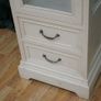 Slim Cream Glazed Display Cabinet with Drawers Image 7
