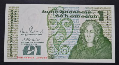 Ireland 1 Pound 1989 Queen Medb (BAK) Banknote