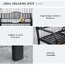 Metal Outdoor Bench with Liftable Middle Table, Patio Loveseat, Garden Bench for Garden, Porch, Seats 2  3 People, Black Image 3