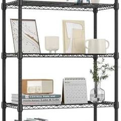 5 Tier Shelf Metal Storage Shelves Shelving Wire Rack Heavy Duty Closet Organizers for Garage Kitchen Bathroom Laundry Black 35 x 75 x 151.1 cm