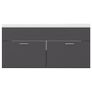 Sink Cabinet with Built-in Basin Grey Chipboard Image 8