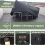 Outdoor Garden Furniture Covers Waterproof with Air Vent, Patio Table and Chair Set Cover, Heavy Duty Oxford Fabric 200X160X74cm Image 3