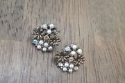 Beautiful Gold Pearl Costume Earrings