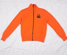 United Colors of Benetton Bright Orange Logo Track Jacket Slim Fit Junior 8UK/36EU/150cm