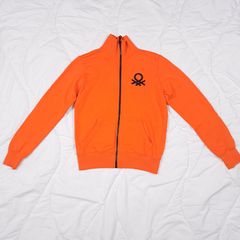 United Colors of Benetton Bright Orange Logo Track Jacket Slim Fit Junior 8UK/36EU/150cm