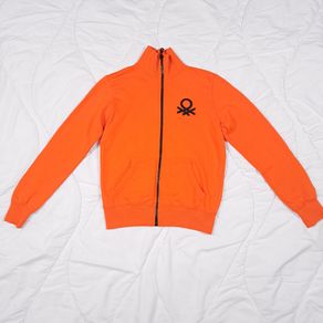 United Colors of Benetton Bright Orange Logo Track Jacket Slim Fit Junior 8UK/36EU/150cm