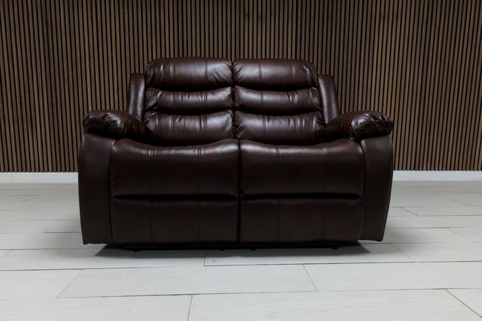SALE..!! Roma 3+2 Brown & Cream Leather Recliner Sofa Set