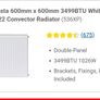 Flomasta 600x600 T22 Steel Panel Radiator Image 2