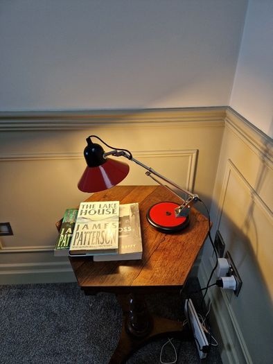 Vintage French Aluminor red desk lamp 1970/80s