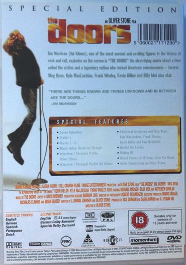 The Doors (Oliver Stone Film) [1991] Val Kilmer & Meg Ryan [Movie DVD]