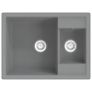 Kitchen Sink with Overflow Hole Double Basins Grey Image 2