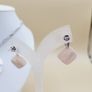 STERLING SILVER 925 Mother of Pearl Jewelry Set Necklace & Earrings Image 5