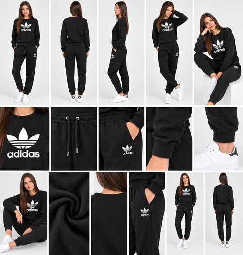 Adidas Black Tracksuit Set  Sweatshirt & Joggers