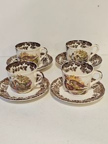 Palissy Royal Worcester Game Series Tea Cups Set