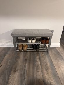 entryway bench/ shoe rack